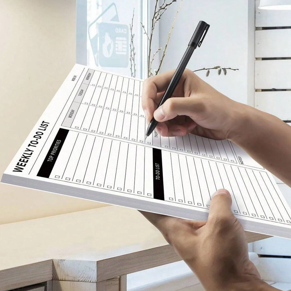 Planificateur De Semaine Noir et Blanc