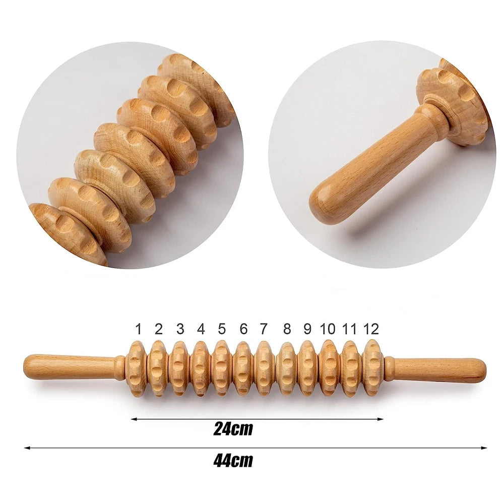 Rouleau de Massage En Bois 12r 