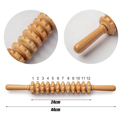 Rouleau de Massage En Bois 12r 