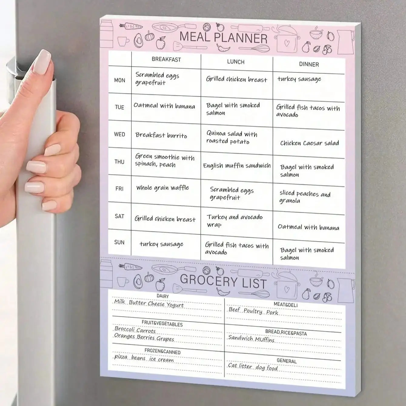 Planificateur De Repas Aimanté