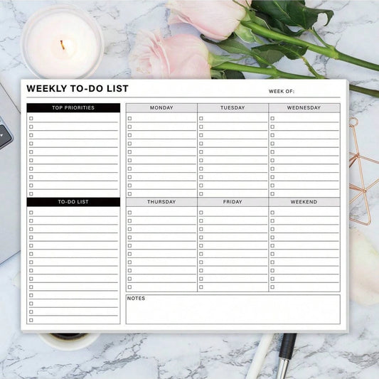 Planificateur De Semaine Noir et Blanc