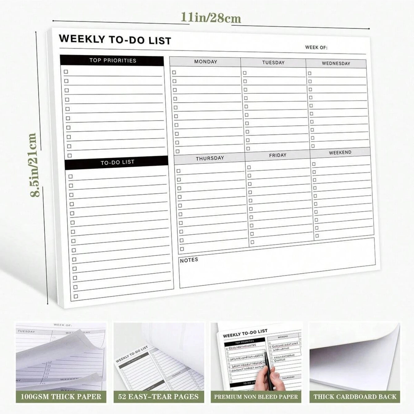 Planificateur De Semaine Noir et Blanc