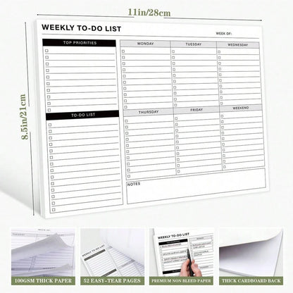 Planificateur De Semaine Noir et Blanc